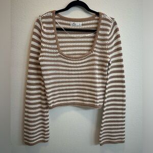 Hollister Brown & White Knit top